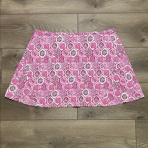IBKUL‎ 15” Terra Print Swing Golf Skirt Skort Pink Size Large